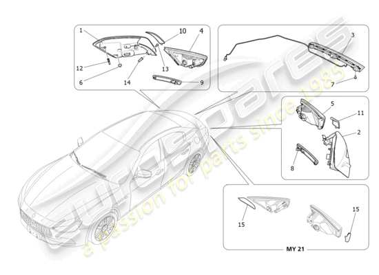 a part diagram from the Maserati Ghibli (2014-2016) parts catalogue