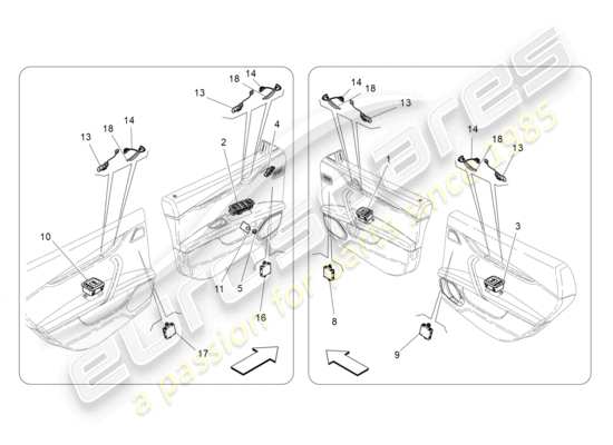 a part diagram from the Maserati Ghibli (2014-2016) parts catalogue