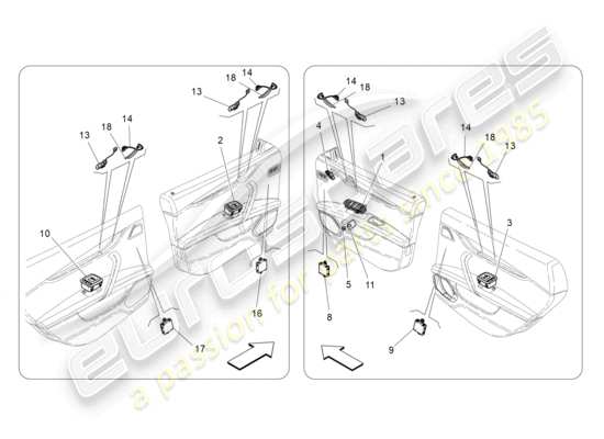 a part diagram from the Maserati Ghibli (2014-2016) parts catalogue