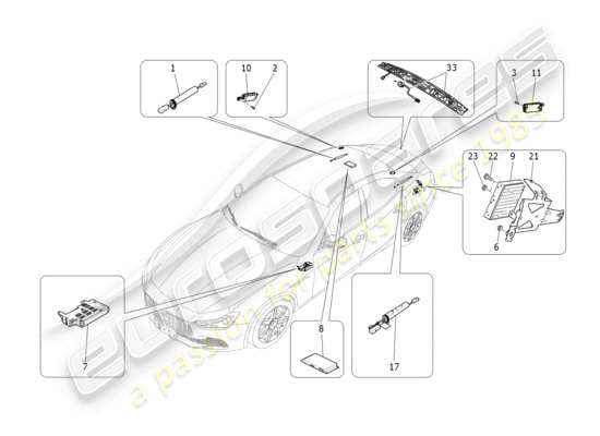 a part diagram from the Maserati Ghibli (2014-2016) parts catalogue