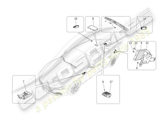 a part diagram from the Maserati Ghibli (2014-2016) parts catalogue