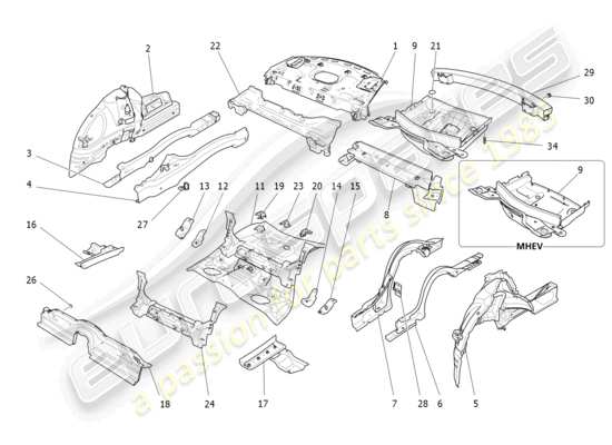 a part diagram from the Maserati Ghibli (2014-2016) parts catalogue