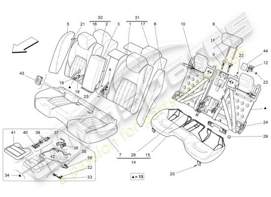 a part diagram from the Maserati Ghibli (2014-2016) parts catalogue