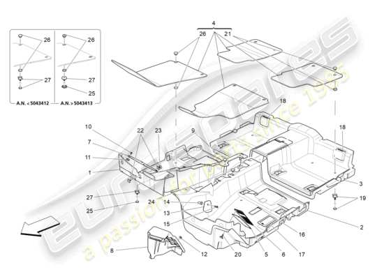 a part diagram from the Maserati Ghibli (2014-2016) parts catalogue