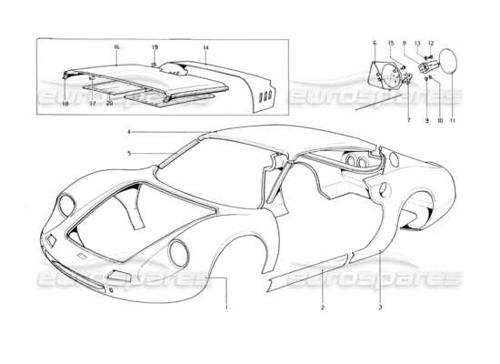 a part diagram from the Ferrari 246 parts catalogue