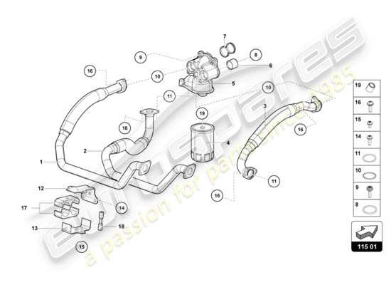 a part diagram from the Lamborghini Aventador Ultimae parts catalogue