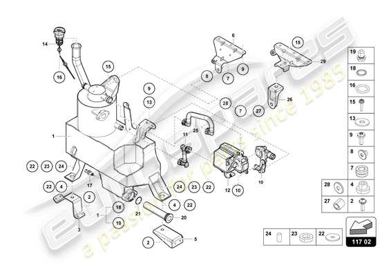 a part diagram from the Lamborghini Aventador Ultimae parts catalogue