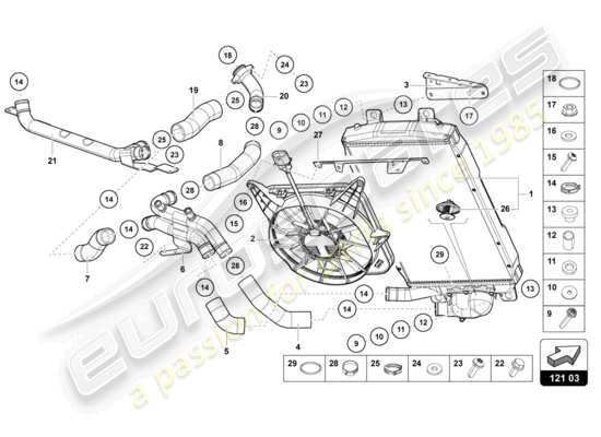 a part diagram from the Lamborghini Aventador Ultimae parts catalogue