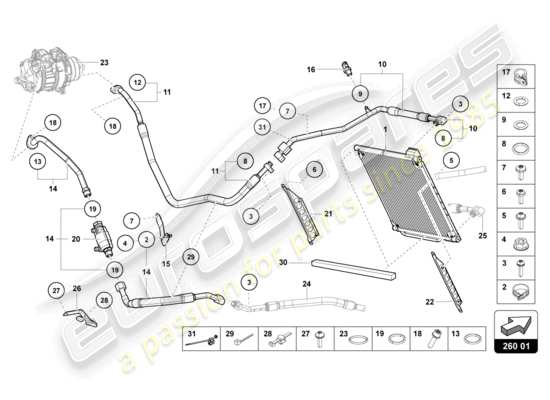 a part diagram from the Lamborghini Aventador Ultimae parts catalogue