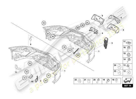 a part diagram from the Lamborghini Aventador Ultimae parts catalogue