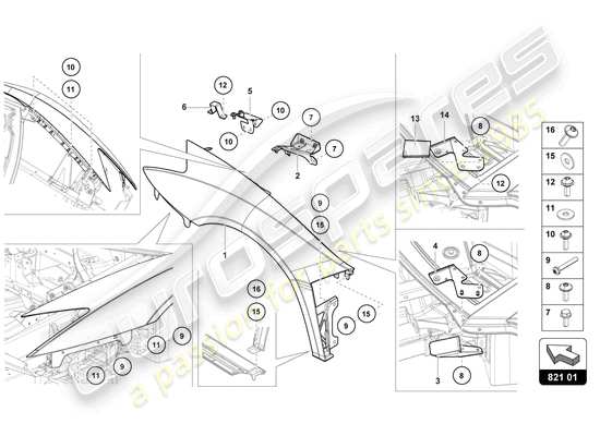 a part diagram from the Lamborghini Aventador Ultimae parts catalogue