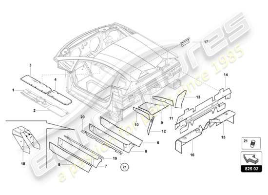 a part diagram from the Lamborghini Aventador Ultimae parts catalogue