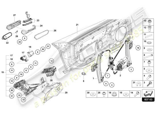 a part diagram from the Lamborghini Aventador Ultimae parts catalogue