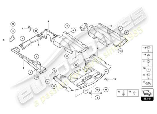 a part diagram from the Lamborghini Aventador Ultimae parts catalogue