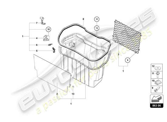 a part diagram from the Lamborghini Aventador Ultimae parts catalogue