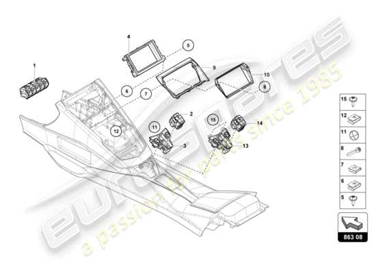 a part diagram from the Lamborghini Aventador Ultimae parts catalogue