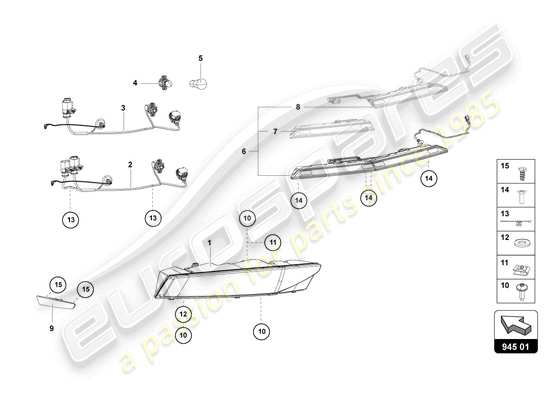 a part diagram from the Lamborghini Aventador Ultimae parts catalogue