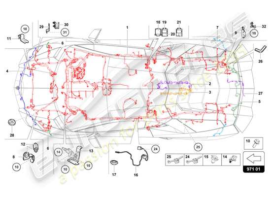 a part diagram from the Lamborghini Aventador Ultimae parts catalogue