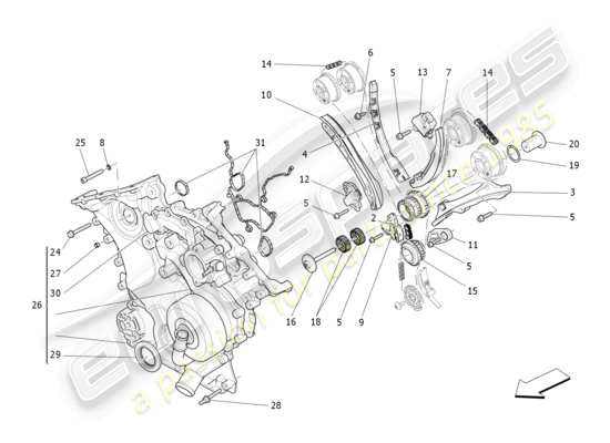 a part diagram from the Maserati Ghibli (2014-2016) parts catalogue