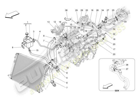 a part diagram from the Maserati Ghibli (2014-2016) parts catalogue