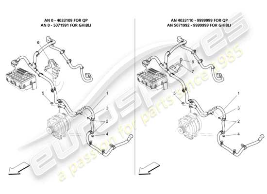 a part diagram from the Maserati Ghibli (2014-2016) parts catalogue