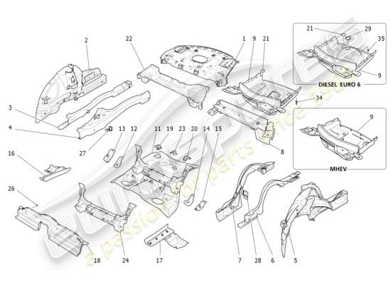 a part diagram from the Maserati Ghibli (2014-2016) parts catalogue