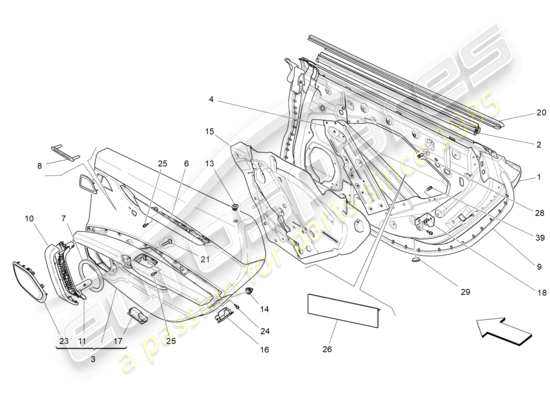 a part diagram from the Maserati Ghibli (2014-2016) parts catalogue