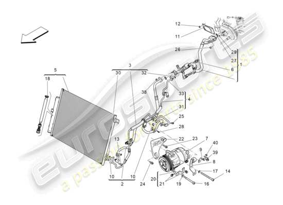 a part diagram from the Maserati Ghibli (2014-2016) parts catalogue