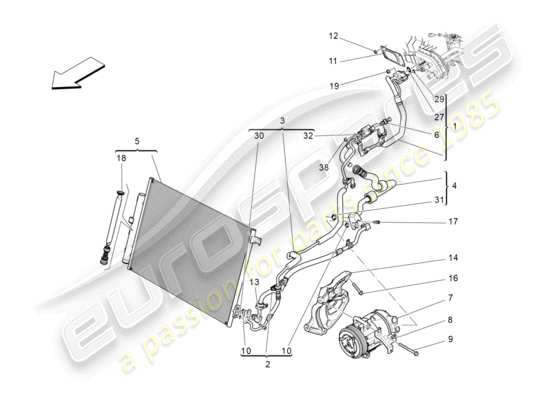 a part diagram from the Maserati Ghibli (2014-2016) parts catalogue