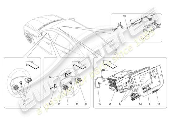 a part diagram from the Maserati Ghibli (2014-2016) parts catalogue