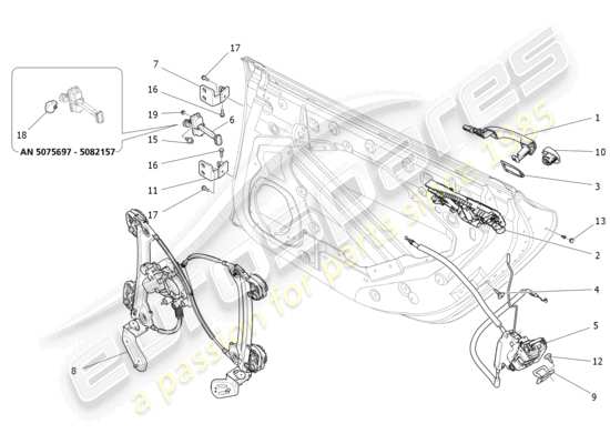 a part diagram from the Maserati Ghibli (2014-2016) parts catalogue