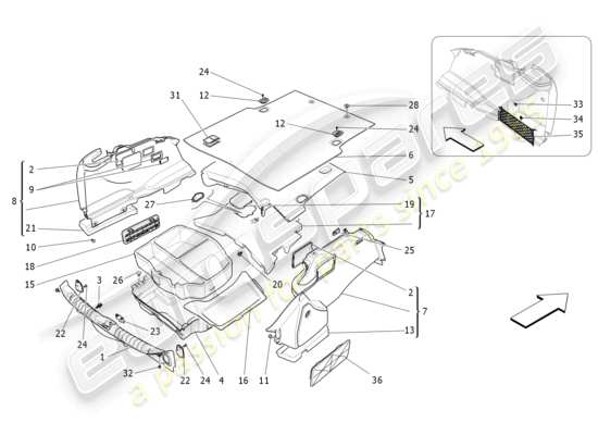 a part diagram from the Maserati Ghibli (2014-2016) parts catalogue