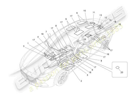 a part diagram from the Maserati Ghibli (2014-2016) parts catalogue