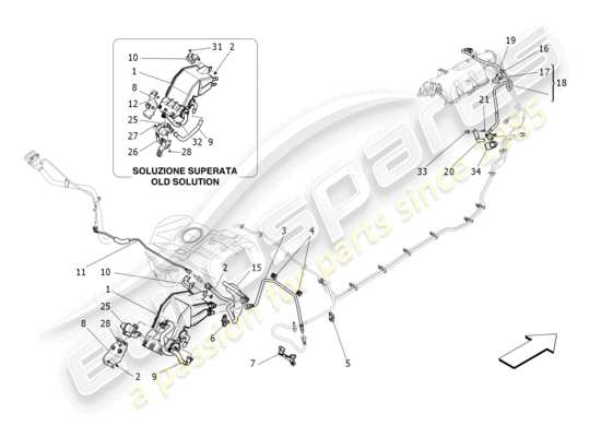 a part diagram from the Maserati Ghibli (2017 onwards) parts catalogue