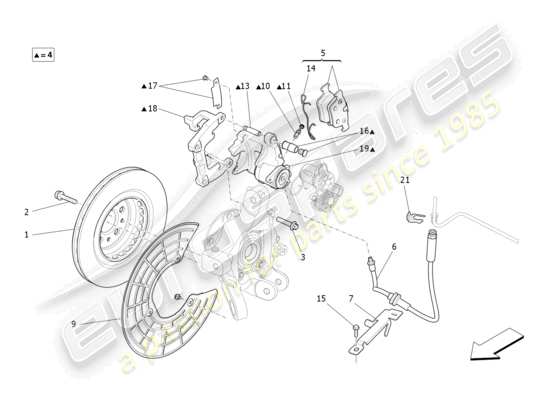 a part diagram from the Maserati Ghibli (2017 onwards) parts catalogue