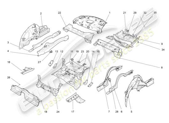 a part diagram from the Maserati Ghibli (2017 onwards) parts catalogue