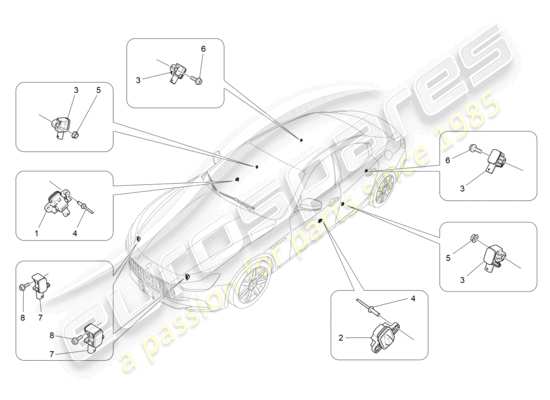 a part diagram from the Maserati Ghibli (2017 onwards) parts catalogue