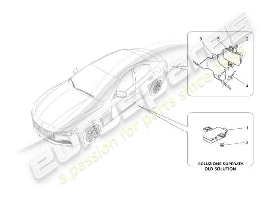 a part diagram from the Maserati Ghibli (2017 onwards) parts catalogue