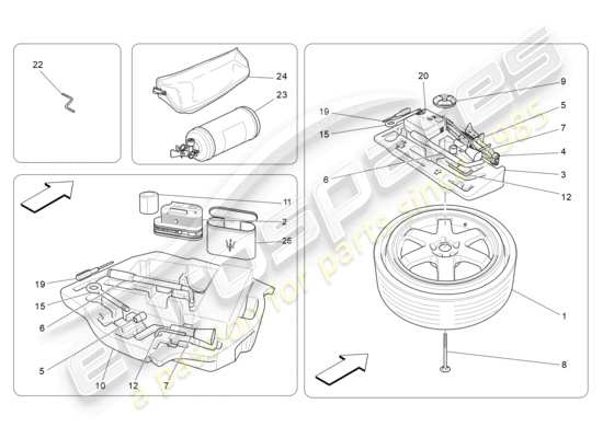 a part diagram from the Maserati Ghibli (2017 onwards) parts catalogue