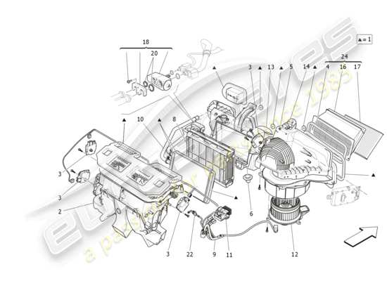 a part diagram from the Maserati Ghibli (2017 onwards) parts catalogue