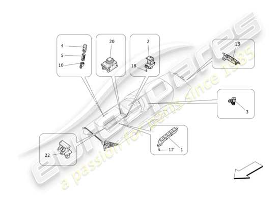 a part diagram from the Maserati Ghibli (2017 onwards) parts catalogue