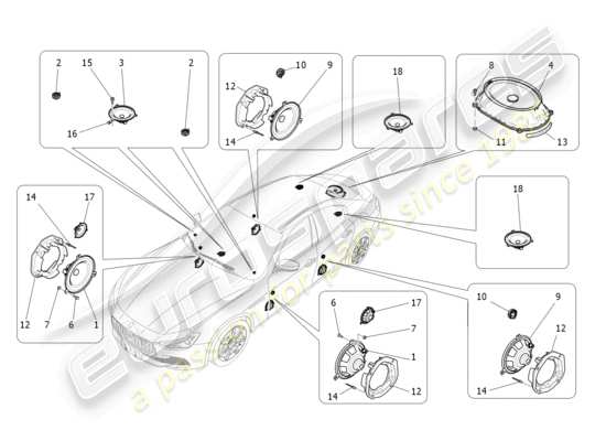 a part diagram from the Maserati Ghibli (2017 onwards) parts catalogue