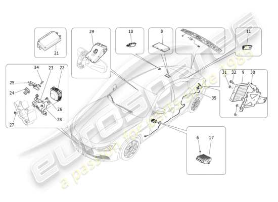 a part diagram from the Maserati Ghibli (2017 onwards) parts catalogue