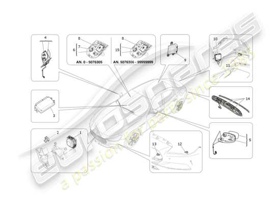 a part diagram from the Maserati Ghibli (2017 onwards) parts catalogue