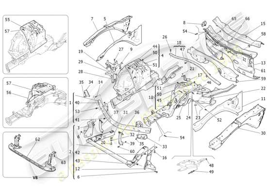 a part diagram from the Maserati Ghibli (2017 onwards) parts catalogue