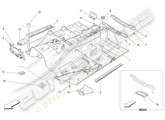 a part diagram from the Maserati Ghibli (2017 onwards) parts catalogue