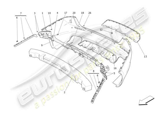 a part diagram from the Maserati Ghibli (2017 onwards) parts catalogue