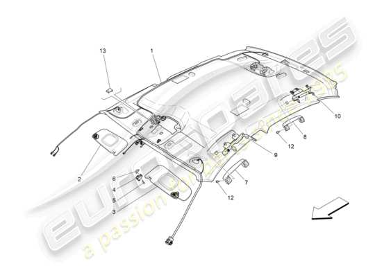 a part diagram from the Maserati Ghibli (2017 onwards) parts catalogue