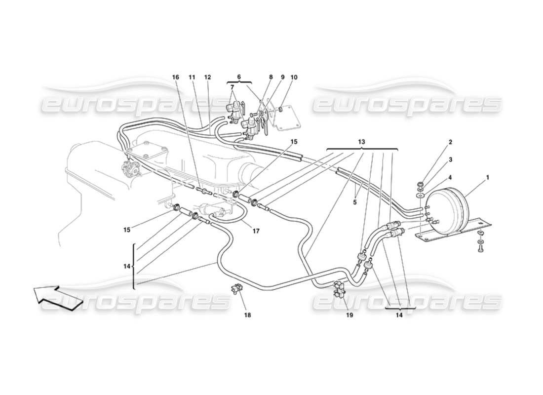 Ferrari 360 Challenge (2000) pneumatics actuator system Parts Diagram