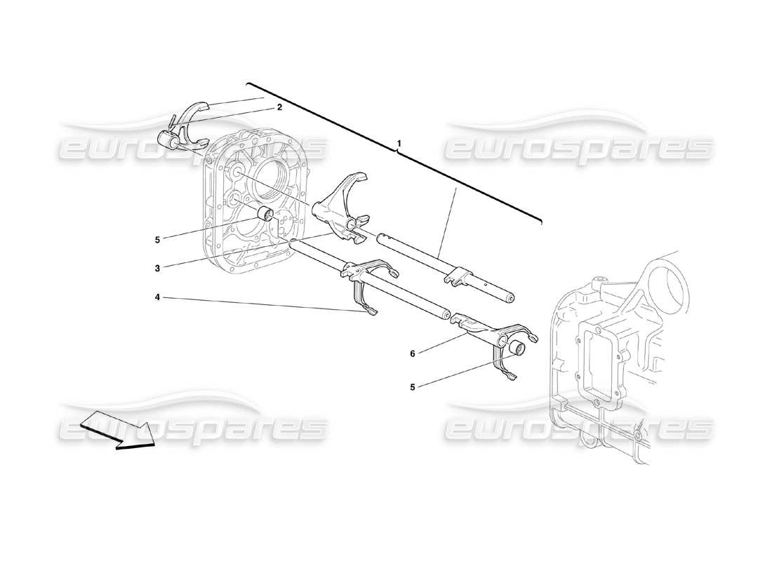 Ferrari 360 Challenge (2000) Inside Gearbox Controls Parts Diagram